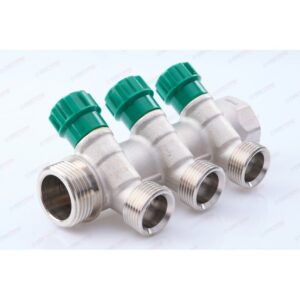 Коллектор вентильный 1" - 3/4" Н 3 выхода без евроконуса MR135NE-1-3 TIM